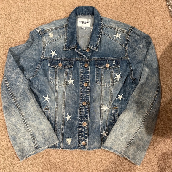 Velvet Heart Jackets & Blazers - Velvet Heart Blue Denim Jacket with Star Detail